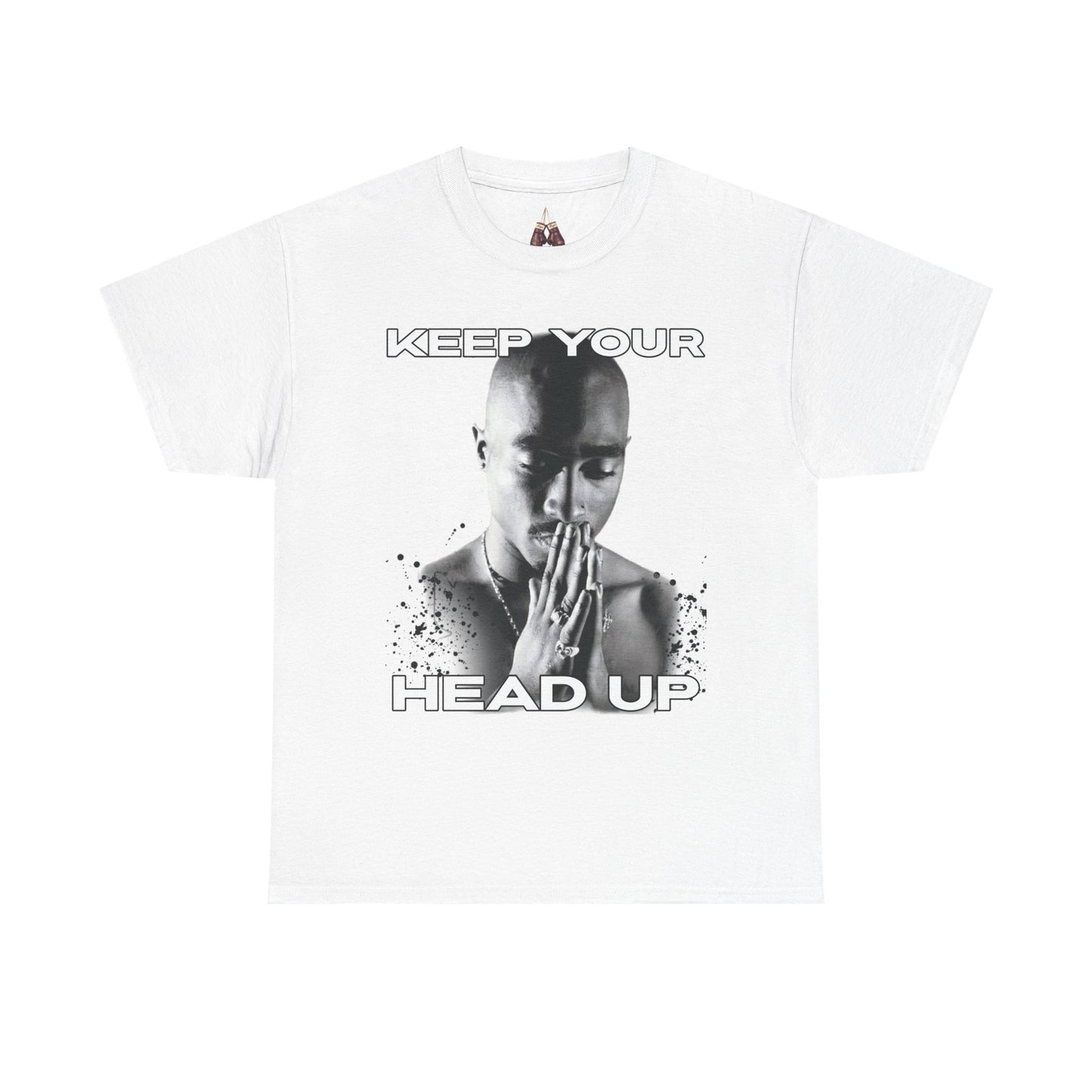 Tupac Hip Hop Shirt Unisex Heavy Cotton Tee - "Keep Your Head Up" T-Shirt for Motivation & Inspiration, Perfect Gift for Music Lovers, Streetwear, - Kings Origin Apparel