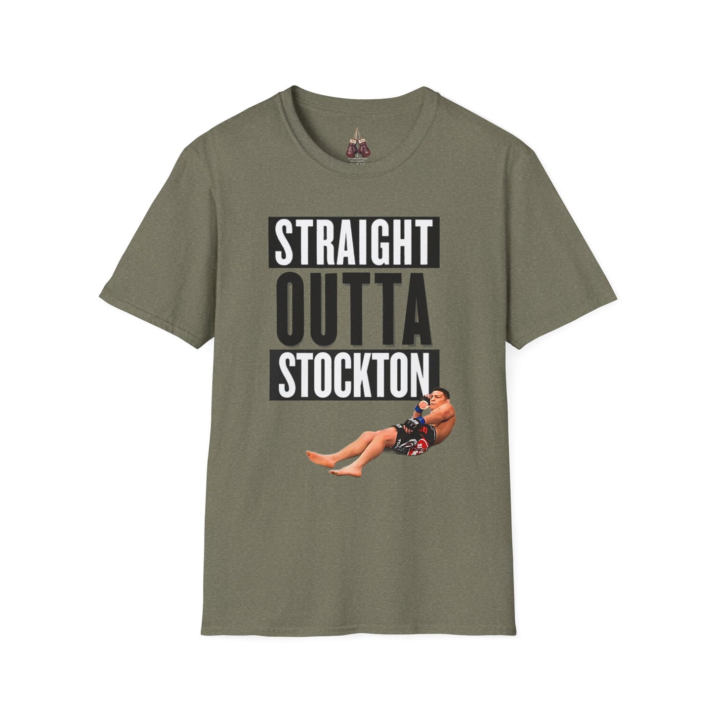 Straight Outta Stockton Unisex Softstyle T-Shirt, Show your unwavering support for Nick Diaz with this premium quality shirt - Kings Origin Apparel