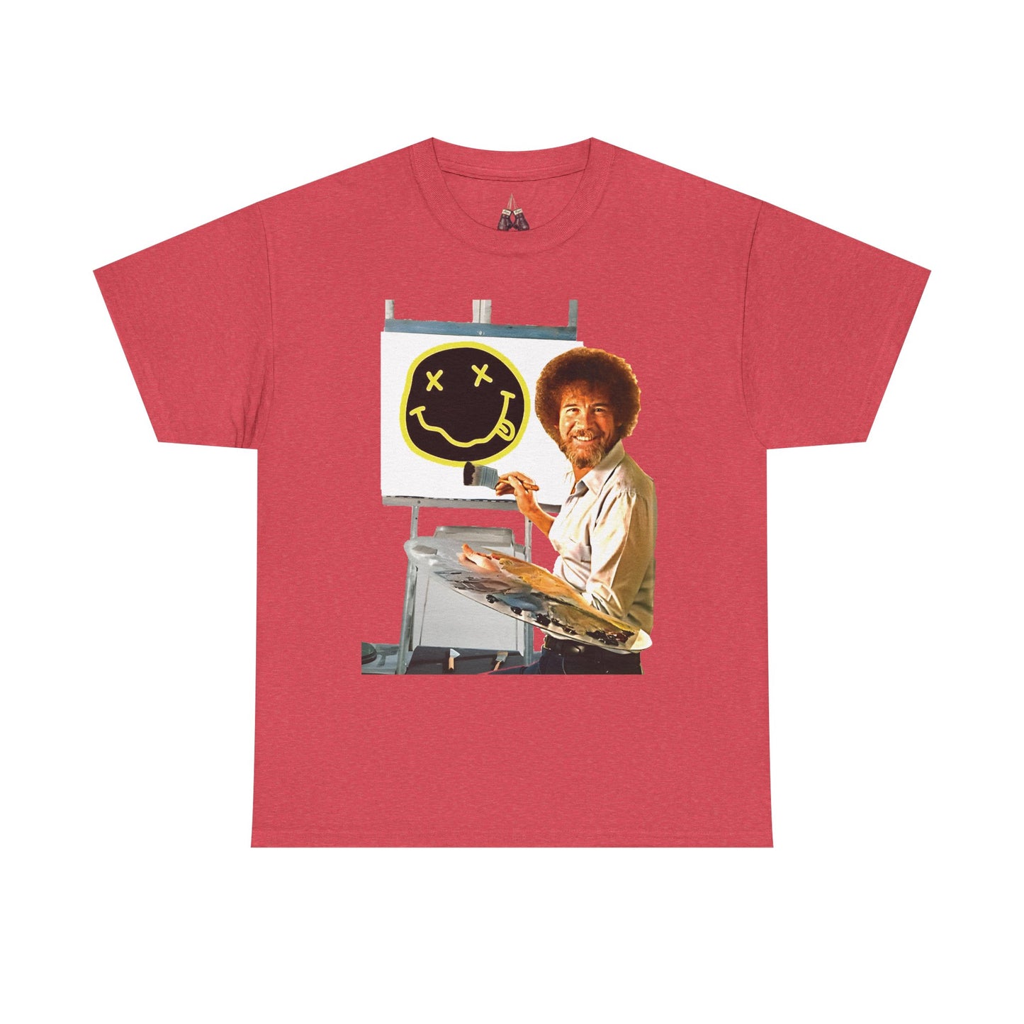 Bob Ross x Nirvana Everything Happy- Unisex Heavyweight Cotton Tee - Kings Origin Apparel