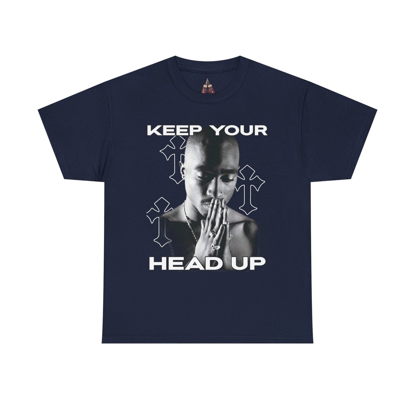 Tupac Hip Hop Shirt Unisex Heavy Cotton Tee - "Keep Your Head Up" T-Shirt for Motivation & Inspiration, Perfect Gift for Music Lovers, Streetwear, - Kings Origin Apparel