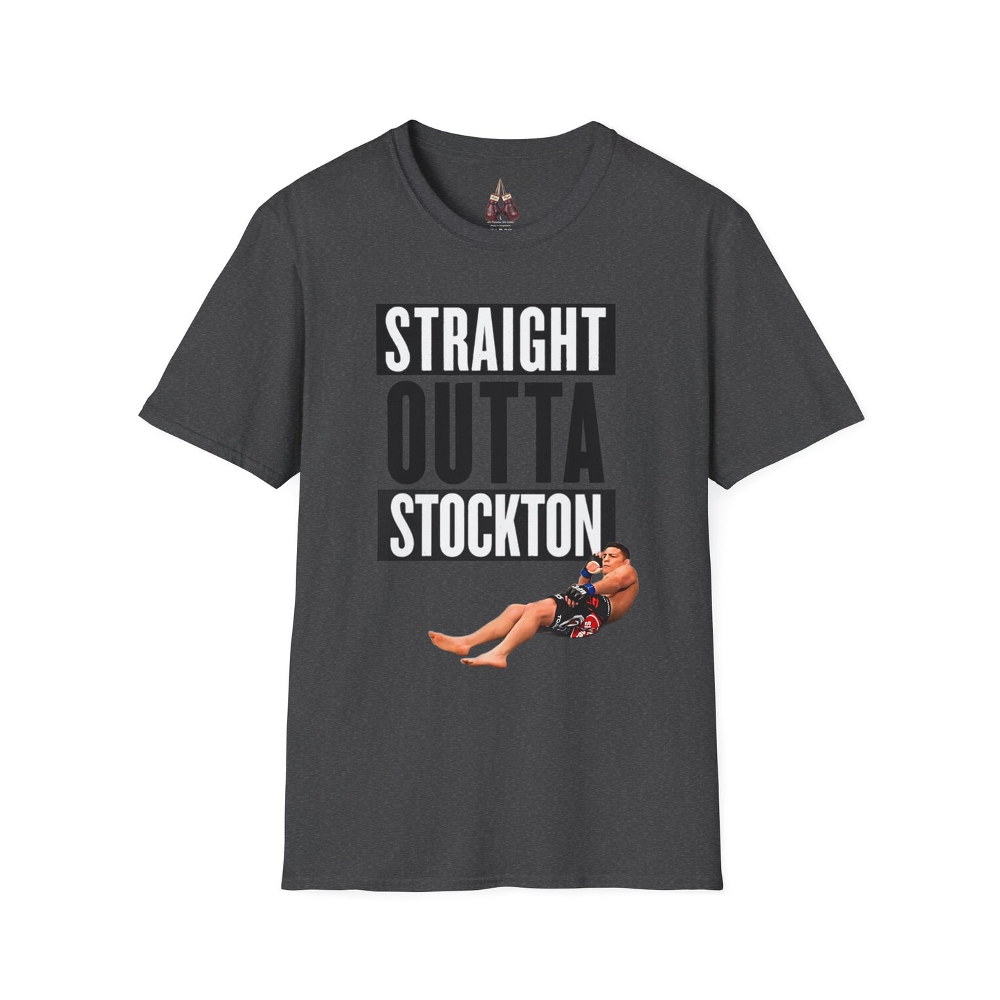 Straight Outta Stockton Unisex Softstyle T-Shirt, Show your unwavering support for Nick Diaz with this premium quality shirt - Kings Origin Apparel