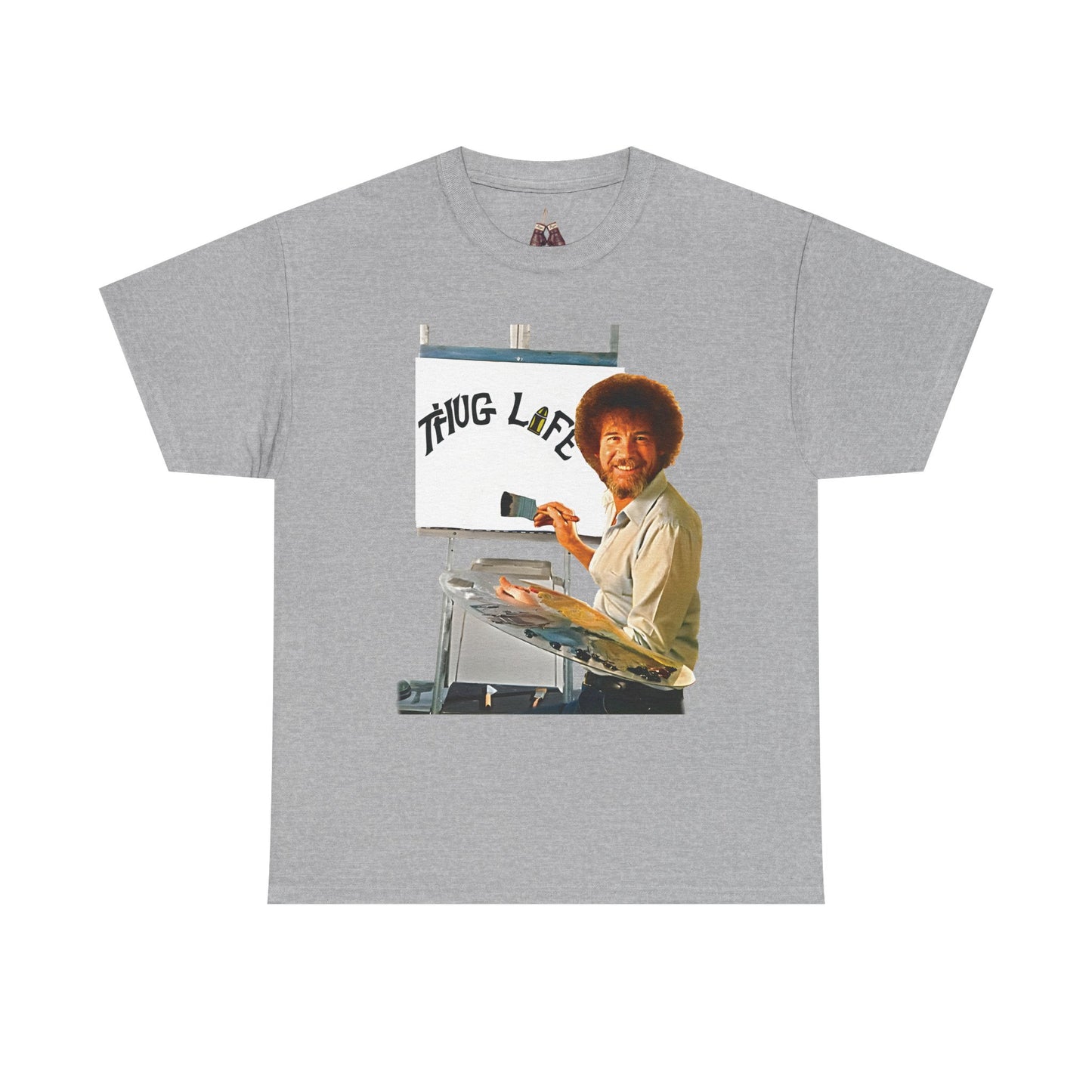 Bob Ross X Thug Life- Unisex HeavyWeight Cotton Tee - Kings Origin Apparel