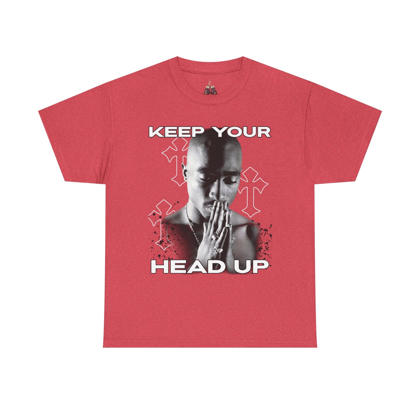 Tupac Hip Hop Shirt Unisex Heavy Cotton Tee - "Keep Your Head Up" T-Shirt for Motivation & Inspiration, Perfect Gift for Music Lovers, Streetwear, - Kings Origin Apparel