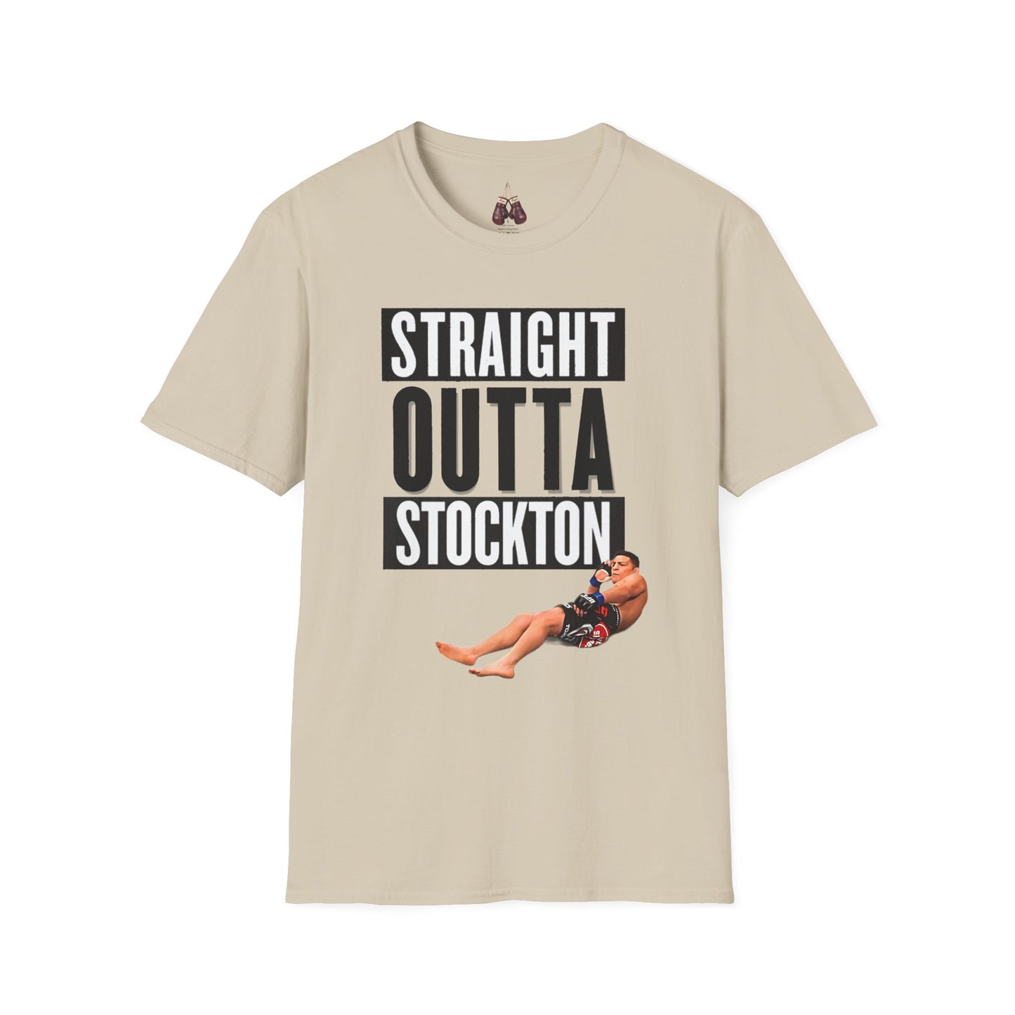 Straight Outta Stockton Unisex Softstyle T-Shirt, Show your unwavering support for Nick Diaz with this premium quality shirt - Kings Origin Apparel
