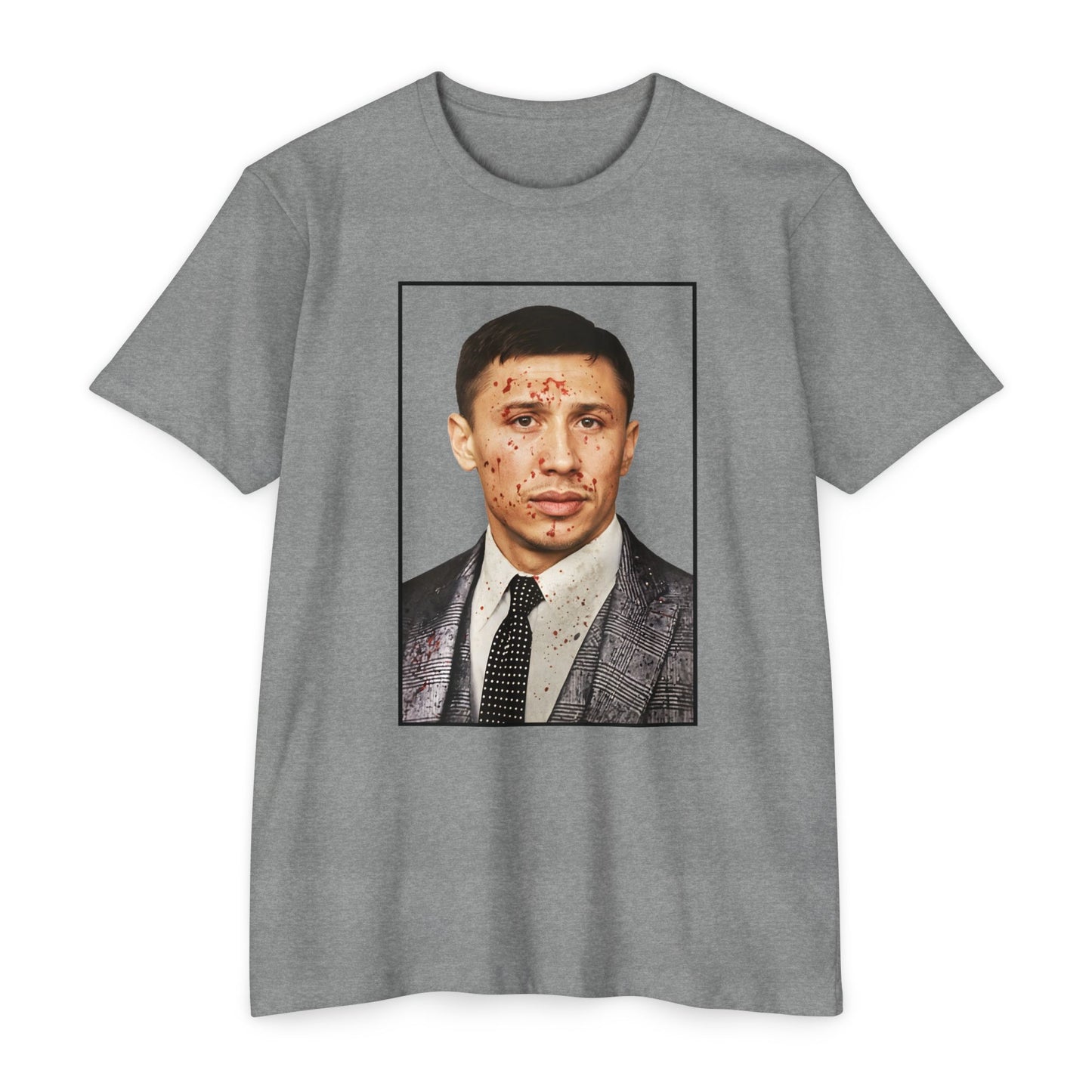 Gennady Golovkin GGG Blood Splatter Boxing Unisex CVC Cotton Blend Jersey T-shirt - Kings Origin Apparel