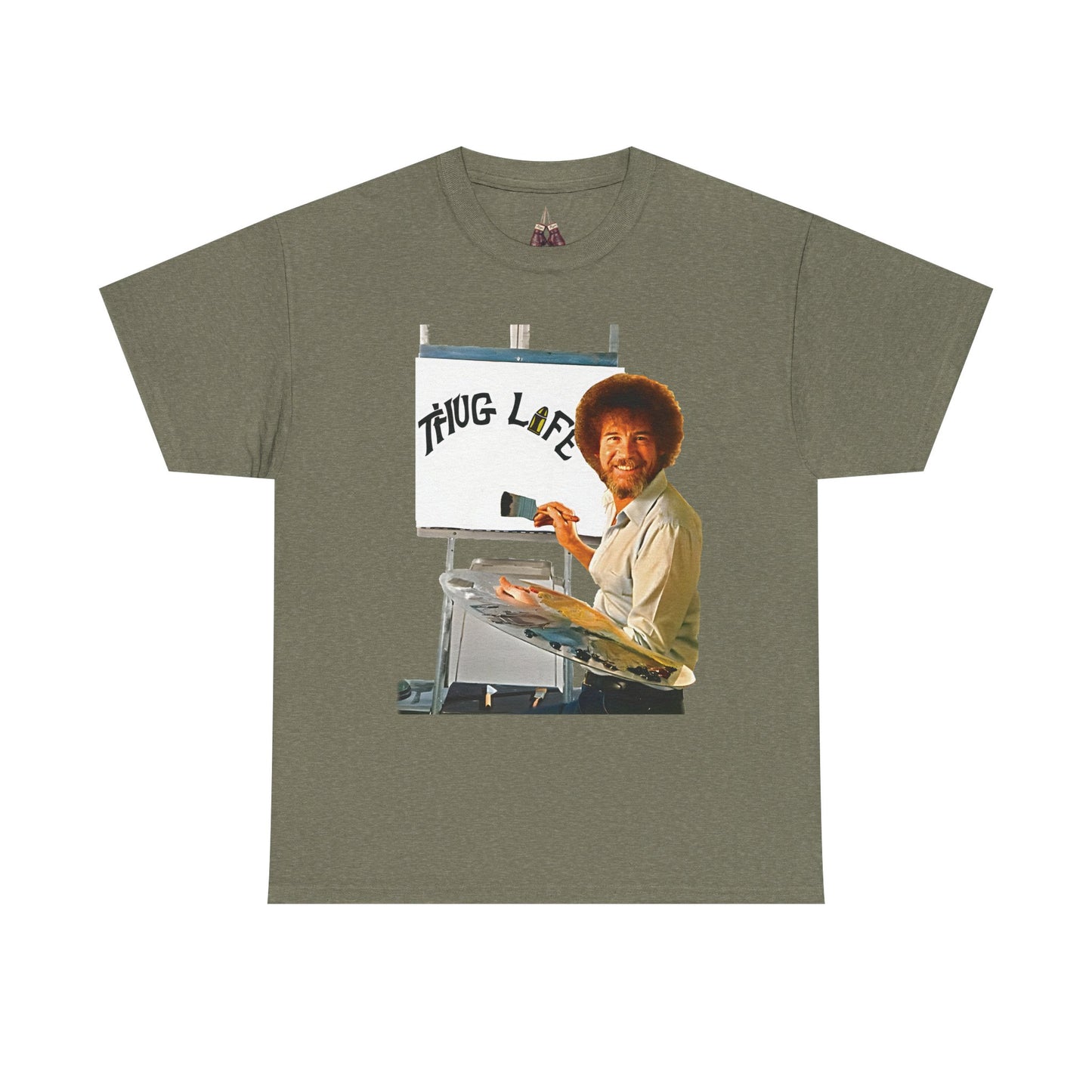 Bob Ross X Thug Life- Unisex HeavyWeight Cotton Tee - Kings Origin Apparel