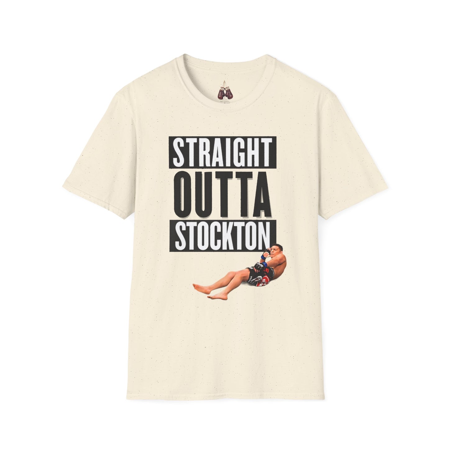 Straight Outta Stockton Unisex Softstyle T-Shirt, Show your unwavering support for Nick Diaz with this premium quality shirt - Kings Origin Apparel