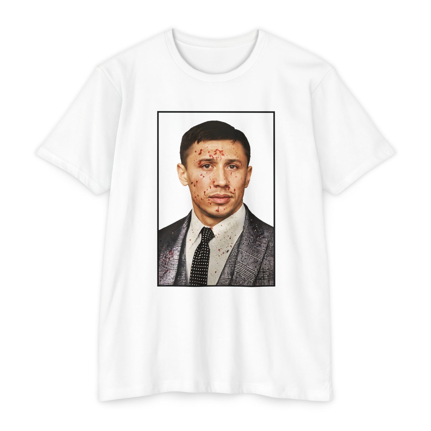 Gennady Golovkin GGG Blood Splatter Boxing Unisex CVC Cotton Blend Jersey T-shirt - Kings Origin Apparel