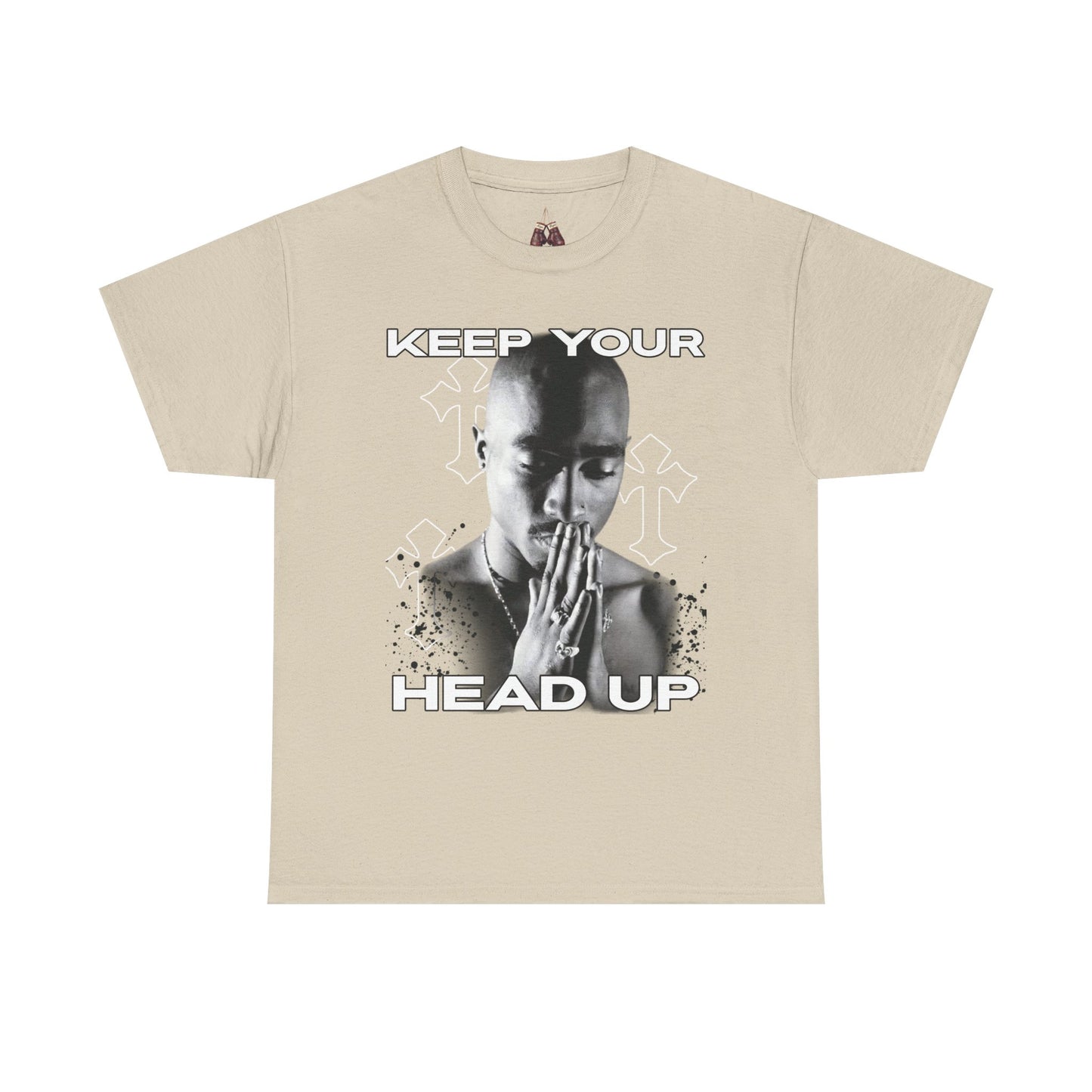 Tupac Hip Hop Shirt Unisex Heavy Cotton Tee - "Keep Your Head Up" T-Shirt for Motivation & Inspiration, Perfect Gift for Music Lovers, Streetwear, - Kings Origin Apparel