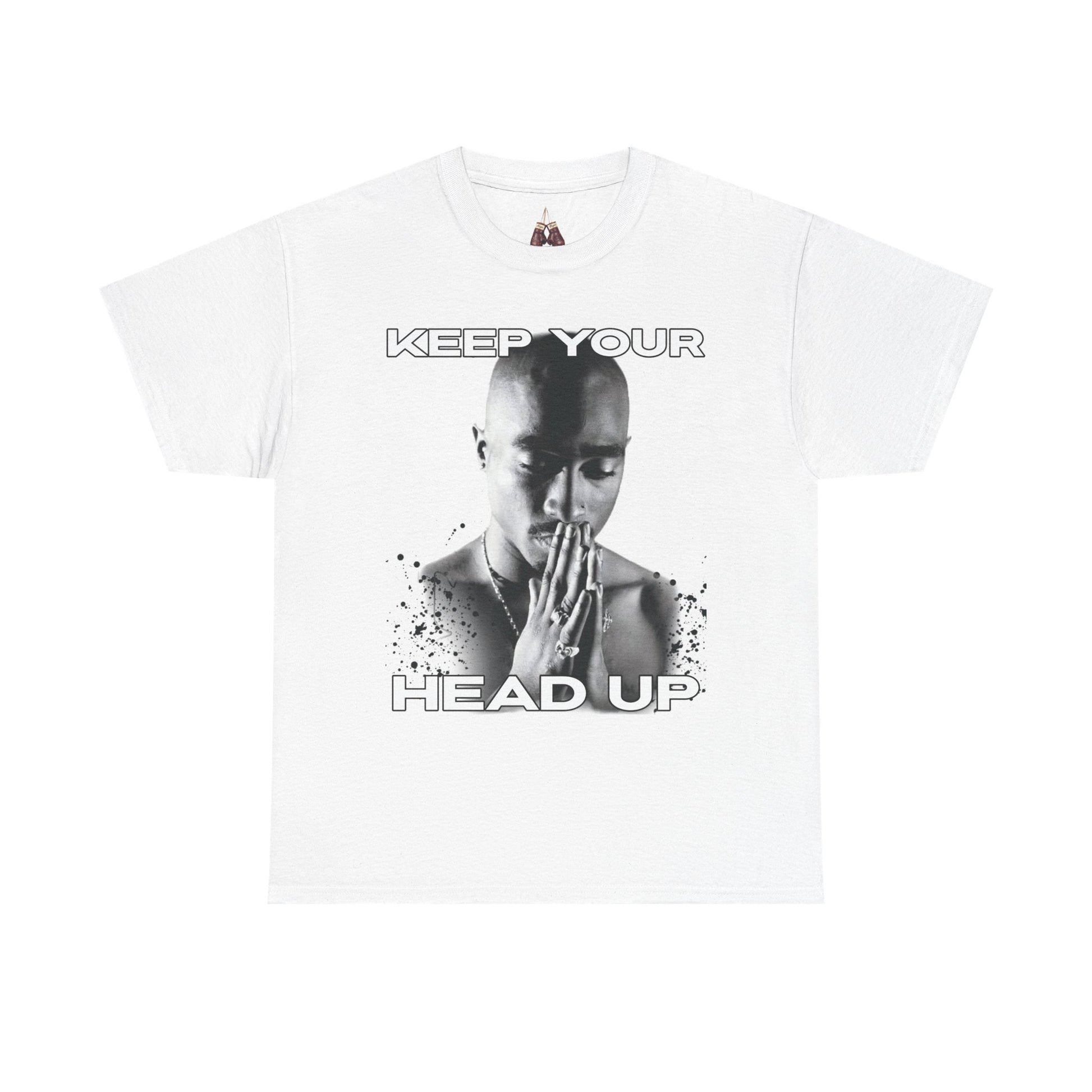 Tupac Hip Hop Shirt Unisex Heavy Cotton Tee - "Keep Your Head Up" T-Shirt for Motivation & Inspiration, Perfect Gift for Music Lovers, Streetwear, - Kings Origin Apparel
