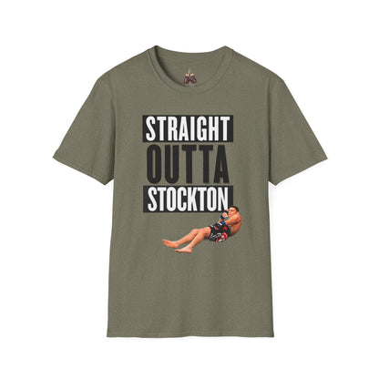 Straight Outta Stockton Unisex Softstyle T-Shirt, Show your unwavering support for Nick Diaz with this premium quality shirt - Kings Origin Apparel