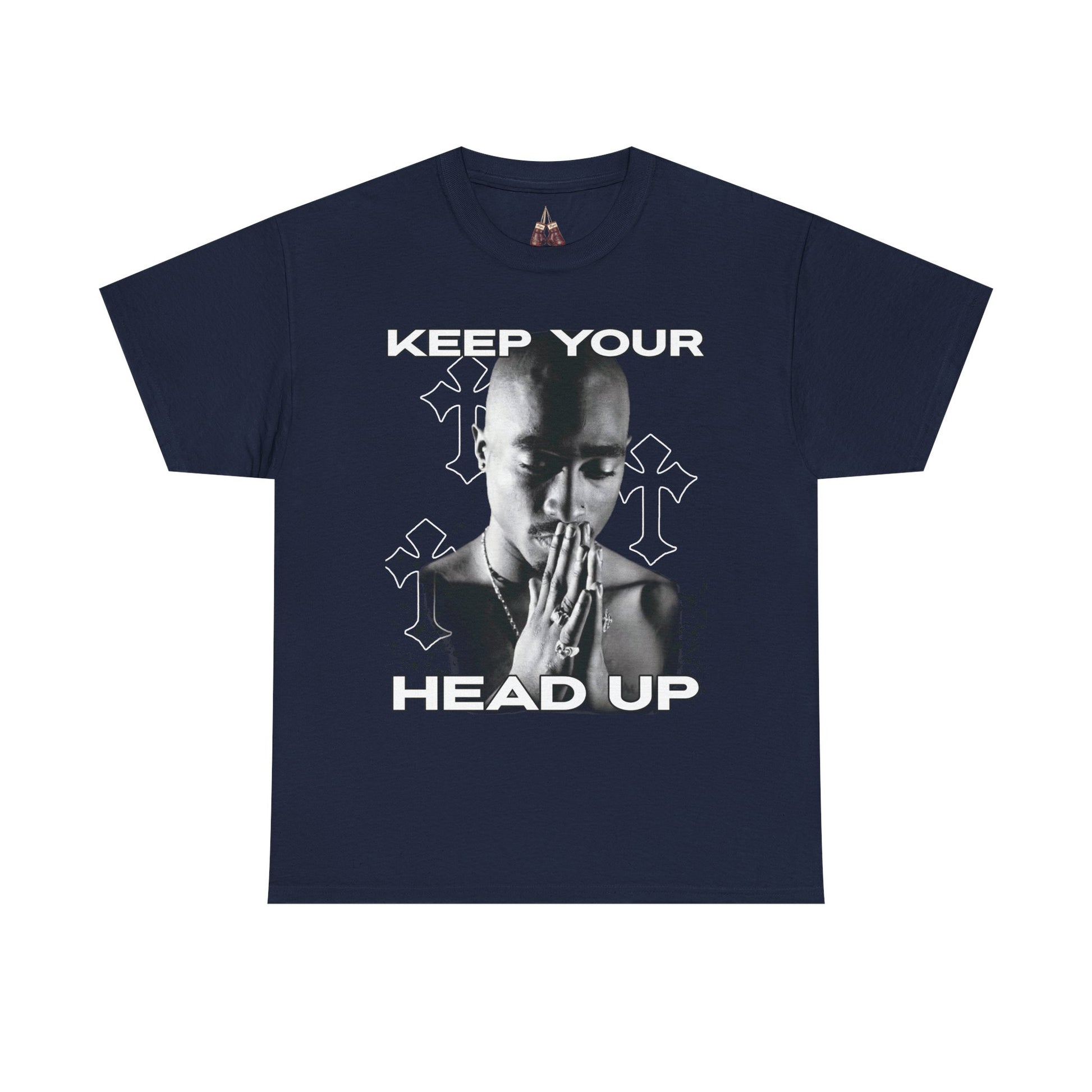 Tupac Hip Hop Shirt Unisex Heavy Cotton Tee - "Keep Your Head Up" T-Shirt for Motivation & Inspiration, Perfect Gift for Music Lovers, Streetwear, - Kings Origin Apparel