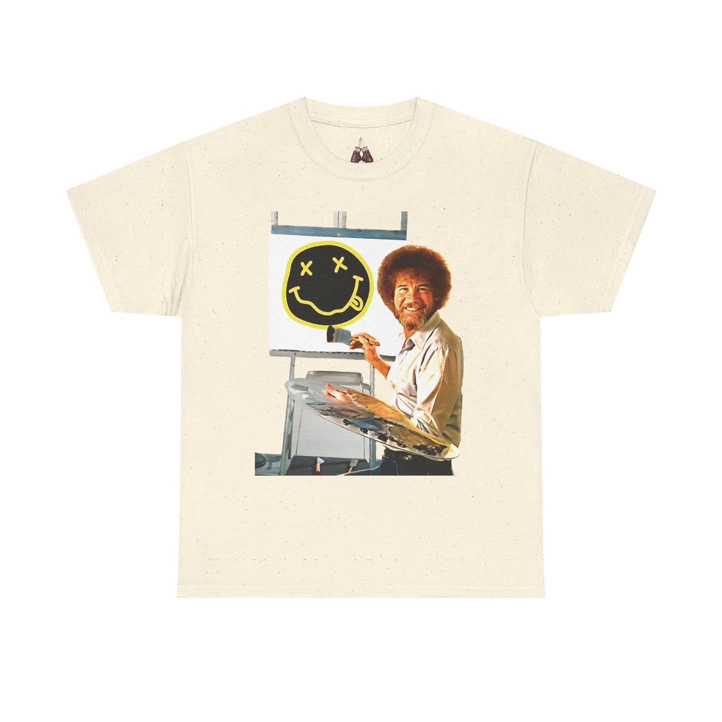 Bob Ross x Nirvana Everything Happy- Unisex Heavyweight Cotton Tee