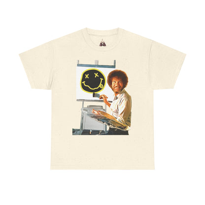 Bob Ross x Nirvana Everything Happy- Unisex Heavyweight Cotton Tee