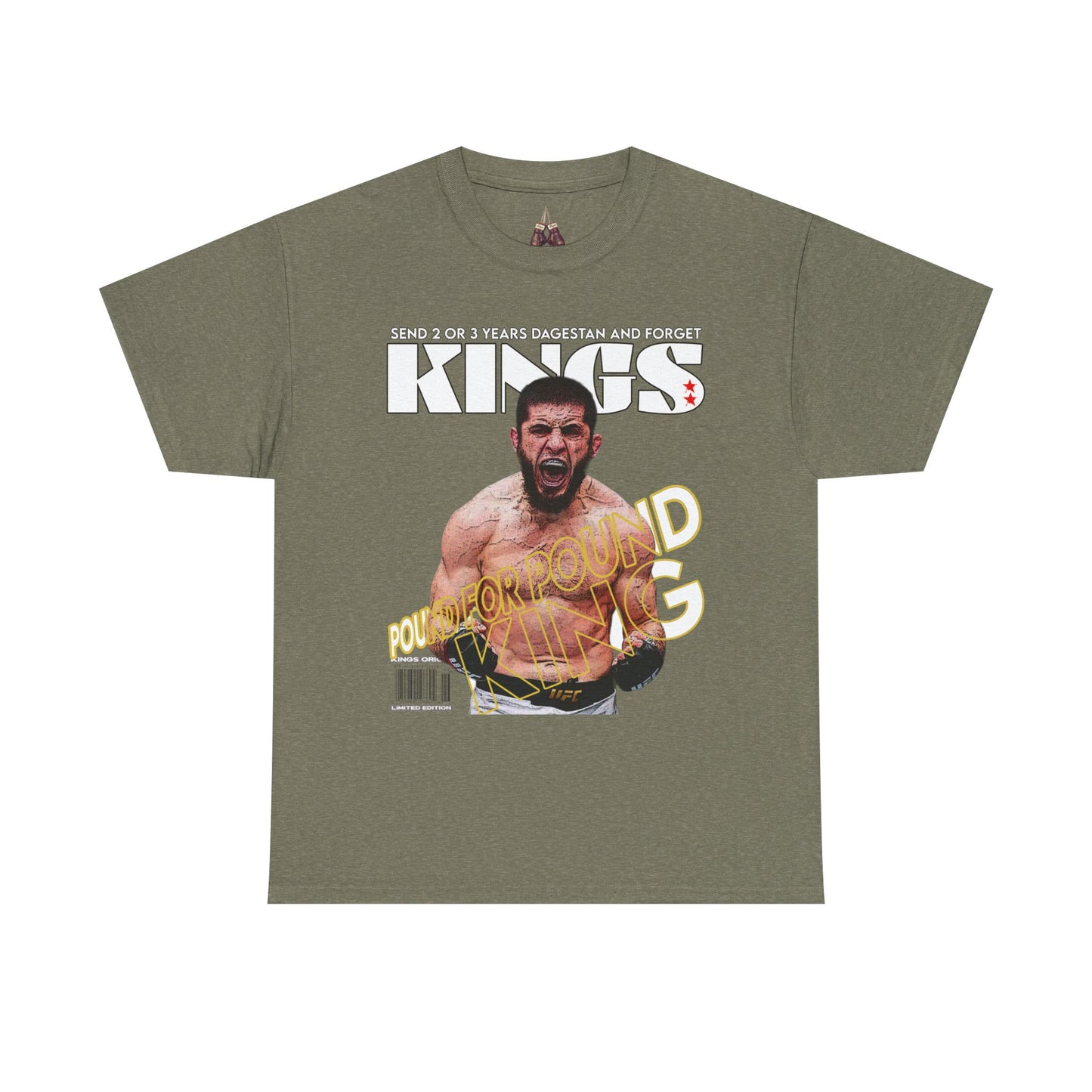 Islam Makhachev Graphic Tee, UFC Fan Shirt, Unisex Heavyweight Cotton Top - Kings Origin Apparel