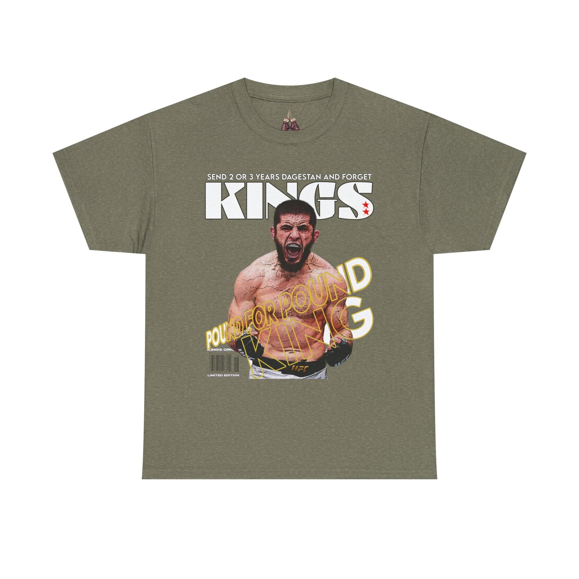 Islam Makhachev Graphic Tee, UFC Fan Shirt, Unisex Heavyweight Cotton Top - Kings Origin Apparel