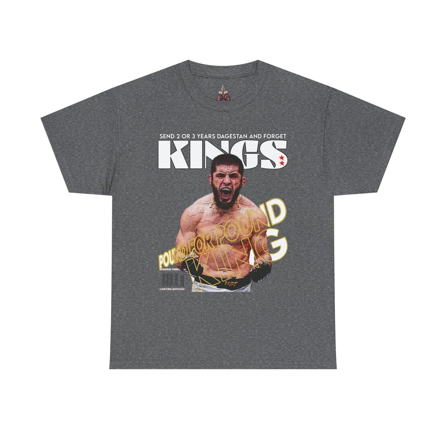 Islam Makhachev Graphic Tee, UFC Fan Shirt, Unisex Heavyweight Cotton Top - Kings Origin Apparel