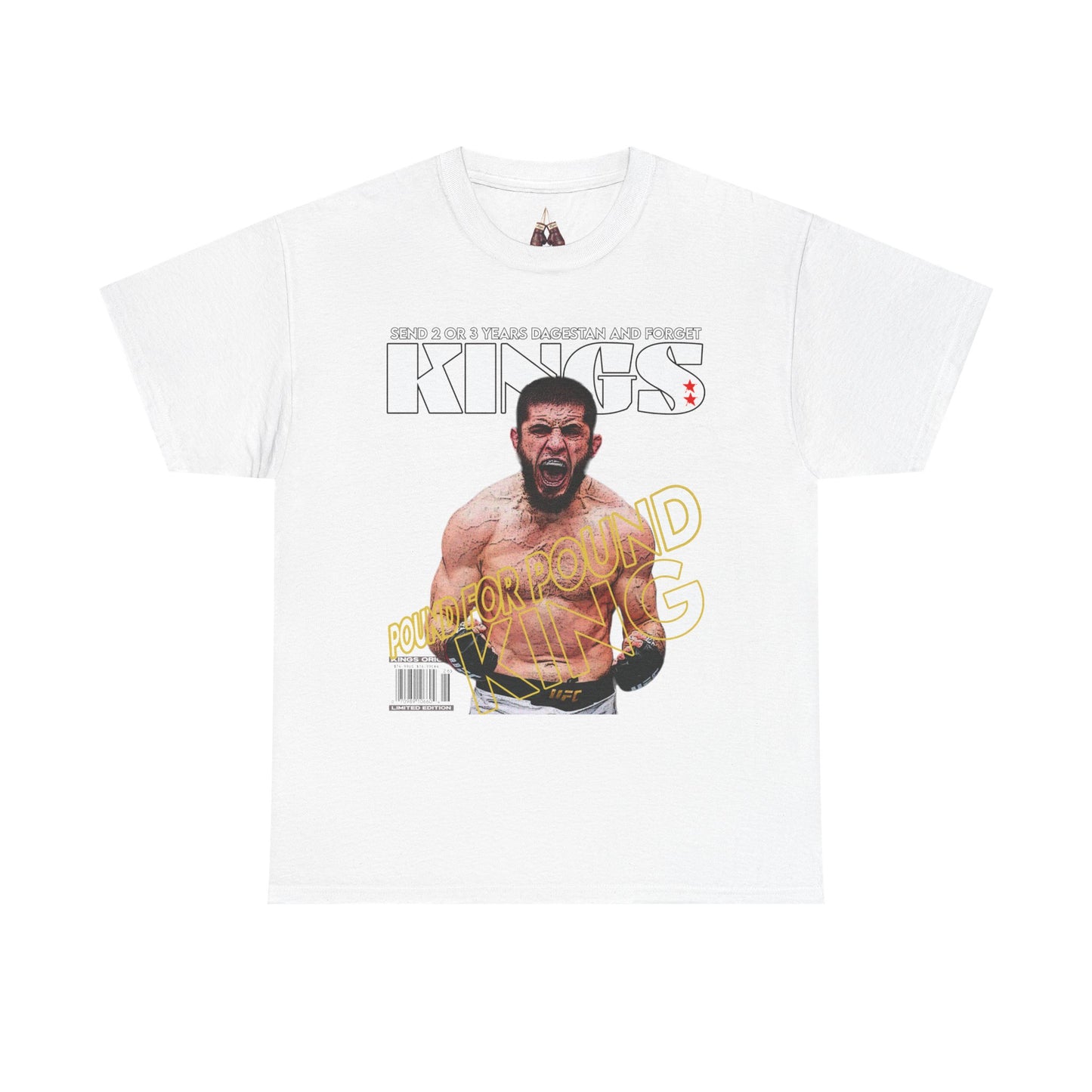 Islam Makhachev Graphic Tee, UFC Fan Shirt, Unisex Heavyweight Cotton Top - Kings Origin Apparel