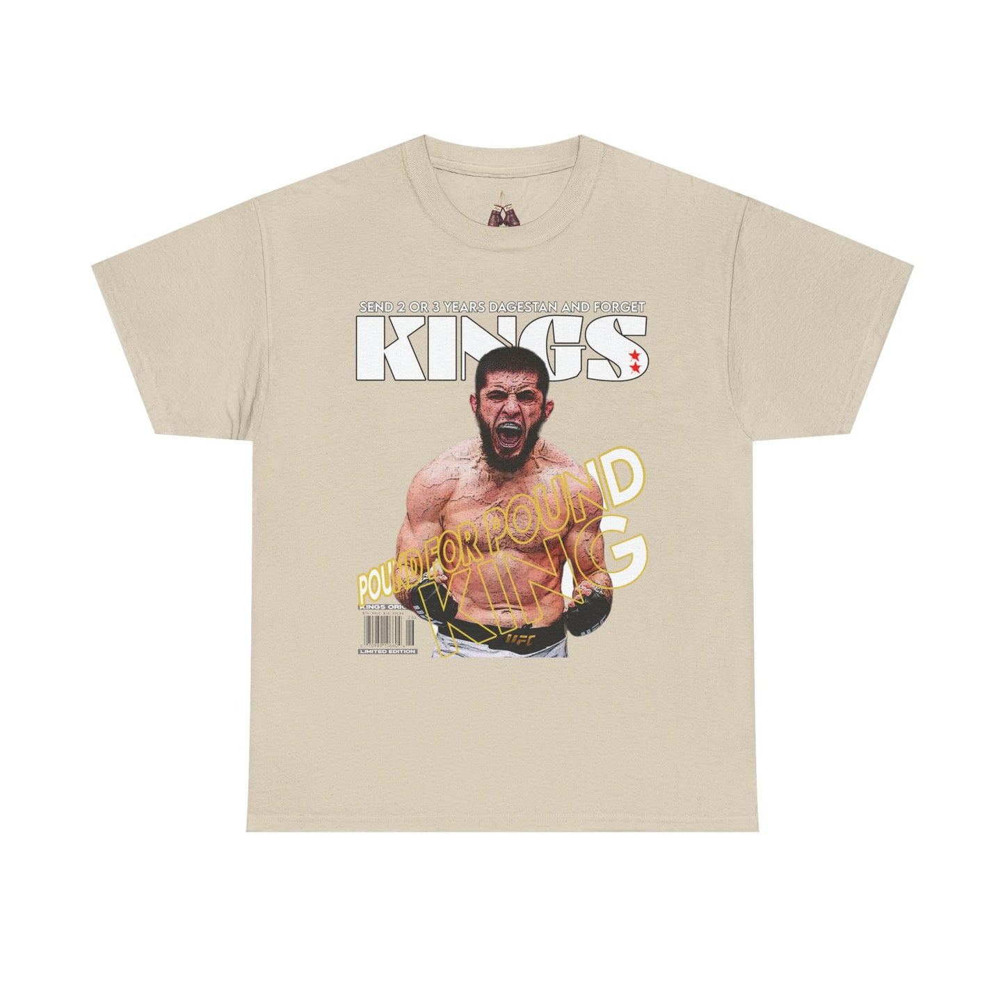 Islam Makhachev Graphic Tee, UFC Fan Shirt, Unisex Heavyweight Cotton Top - Kings Origin Apparel