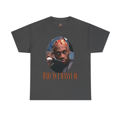 Dennis Rodman- The Worm Unisex Heavyweight Cotton Tee - "Bad As I Wanna Be" Graphic Shirt