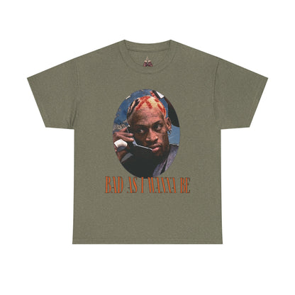 Dennis Rodman- The Worm Unisex Heavyweight Cotton Tee - "Bad As I Wanna Be" Graphic Shirt