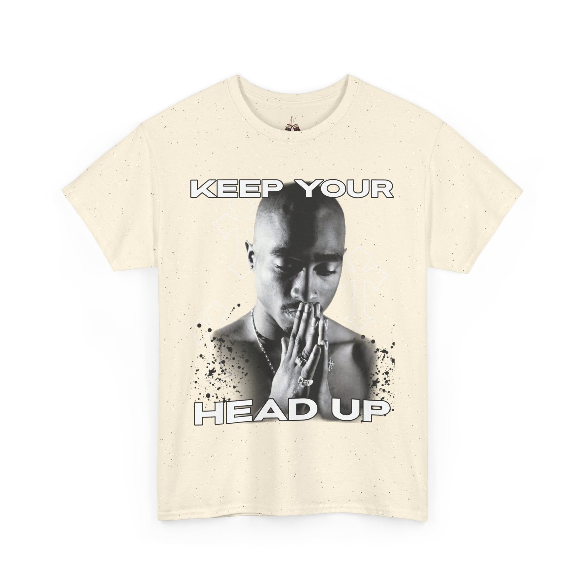 Tupac Hip Hop Shirt Unisex Heavy Cotton Tee - "Keep Your Head Up" T-Shirt for Motivation & Inspiration, Perfect Gift for Music Lovers, Streetwear, - Kings Origin Apparel
