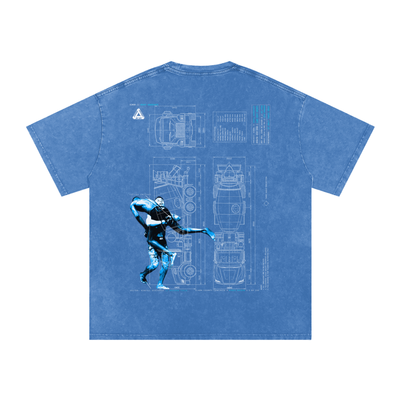 Ricky Simon Snow Washed Oversized Cotton Fight T-Shirt