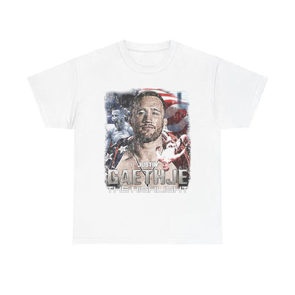 Justin Gaethje "The Highlight" MMA American Flag Graphic T-Shirt - Black - Kings Origin Apparel