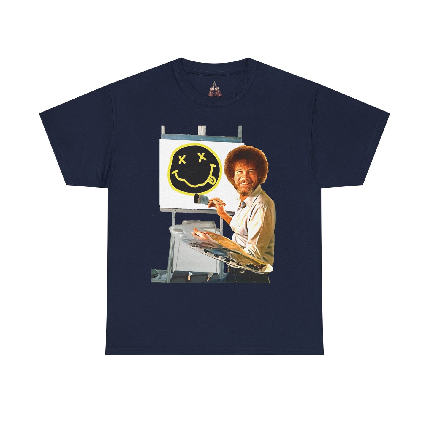 Bob Ross x Nirvana Everything Happy- Unisex Heavyweight Cotton Tee