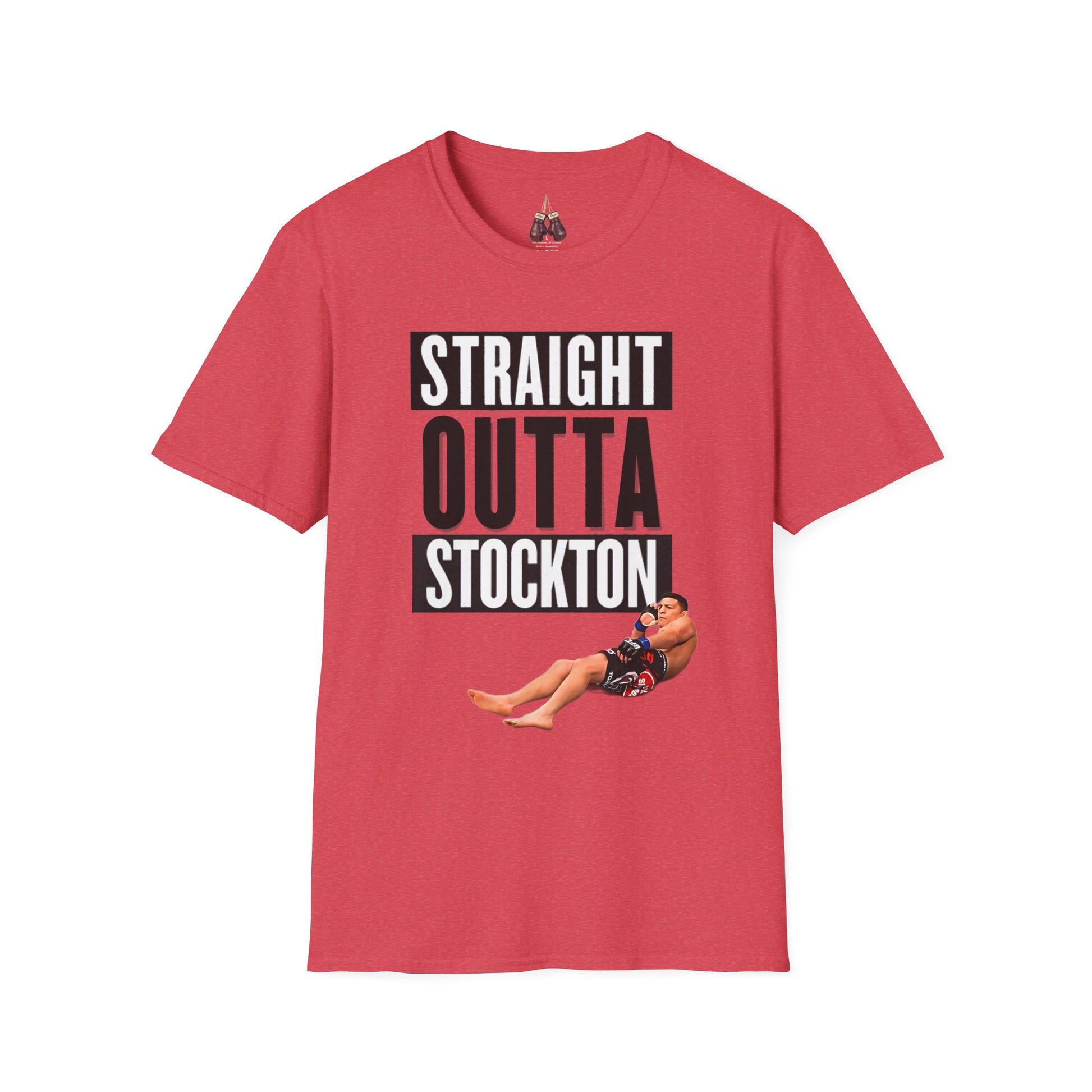 Straight Outta Stockton Unisex Softstyle T-Shirt, Show your unwavering support for Nick Diaz with this premium quality shirt - Kings Origin Apparel