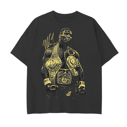 Mike Tyson Gold Drop Shoulder Cotton T-Shirt - Kings Origin Apparel