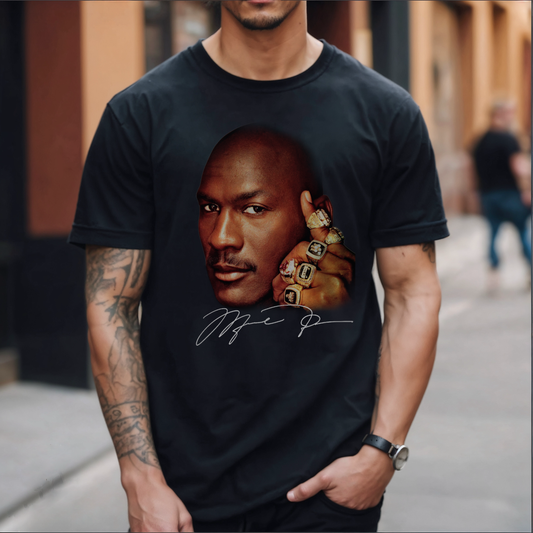 MJ Six Championship 6 Rings Last Dance Graphic 90's Bulls T-Shirt