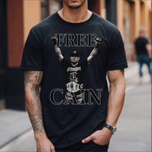Free Cain V Graphic Tee - Unisex Heavy Cotton Shirt, Casual Wear, Streetwear, Gift for Activists, Statement Tee, Trendy Apparel - Kings Origin Apparel