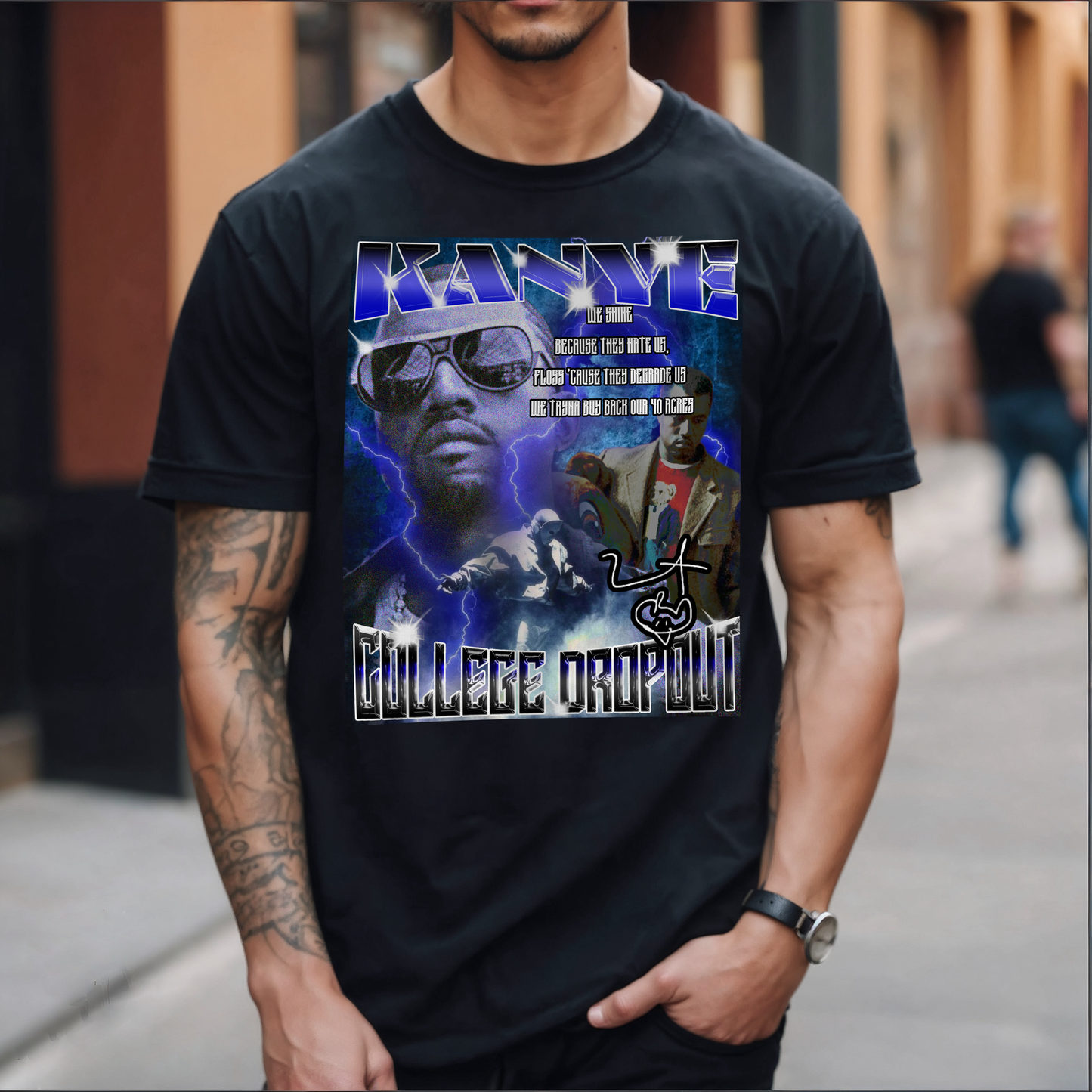 Kanye Vintage Graduation Bear 90s Bootleg Graphic Shirt.
