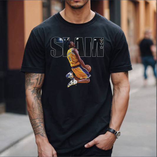 Kobe Unisex Heavyweight Cotton Tee - Basketball Slam Graphic
