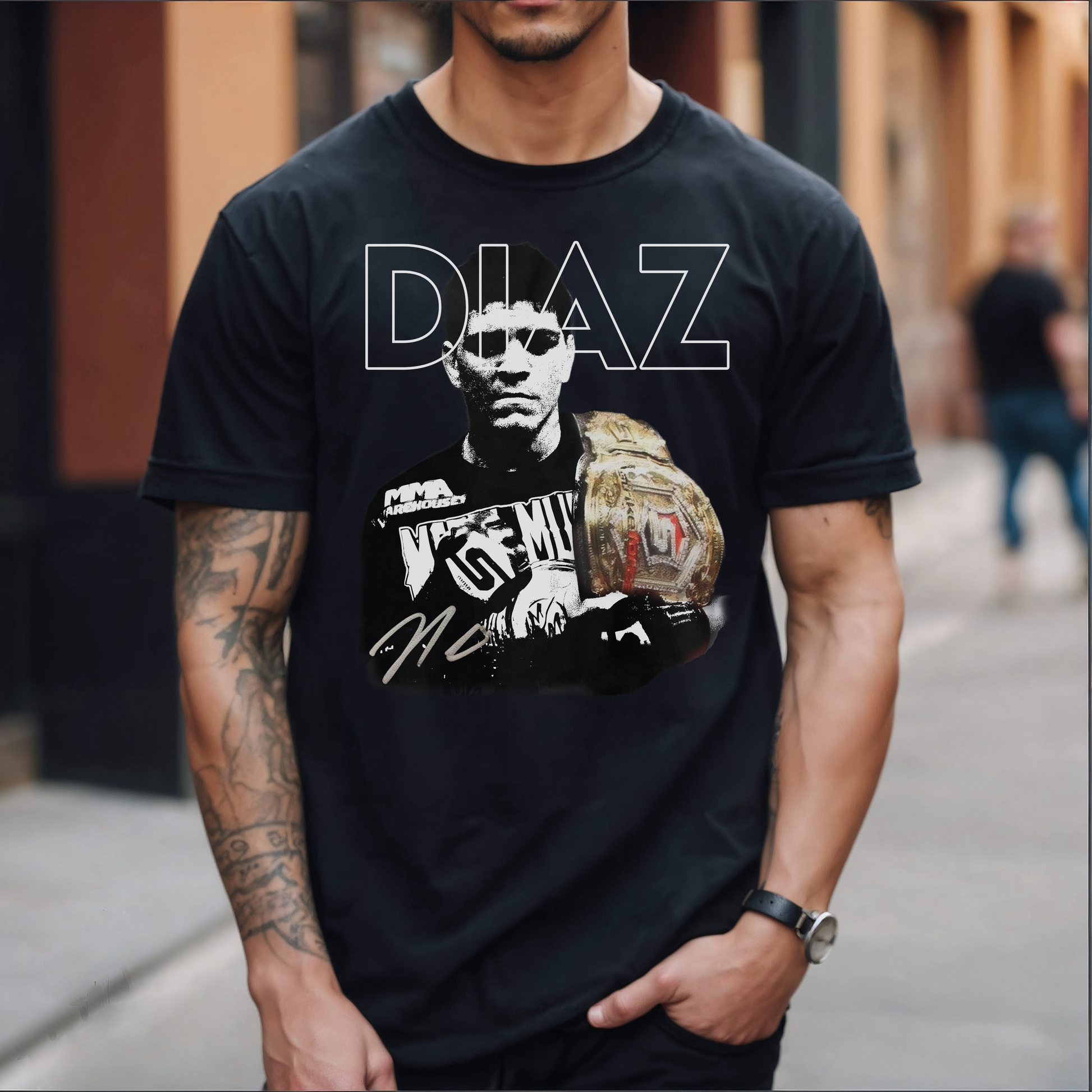Nick Diaz Strikeforce Champion Black & White T-Shirt - Vintage MMA Legend Tee - Diaz Army Apparel - Kings Origin Apparel