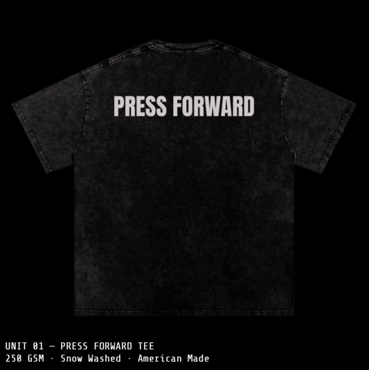 Press Forward Snow Washed Oversized Cotton T-Shirt - Kings Origin Apparel