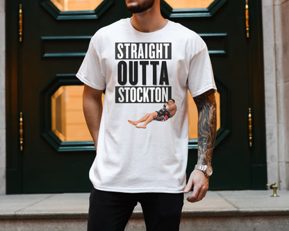 Straight Outta Stockton Unisex Softstyle T-Shirt, Show your unwavering support for Nick Diaz with this premium quality shirt - Kings Origin Apparel