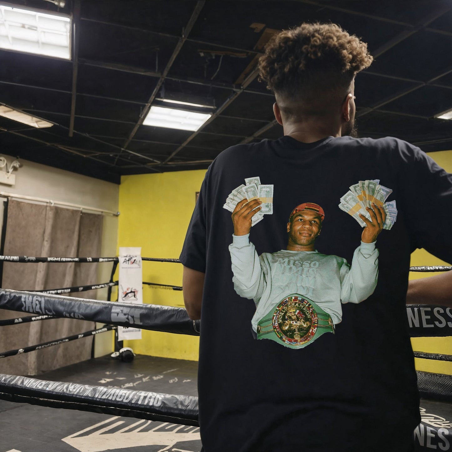 MIKE TYSON "Cash Money" Heavyweight Cotton T-SHIRT