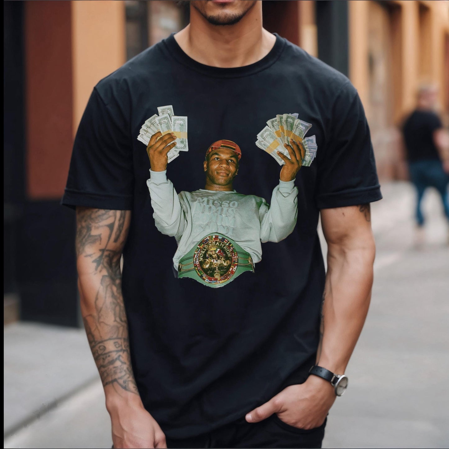 MIKE TYSON "Cash Money" Heavyweight Cotton T-SHIRT